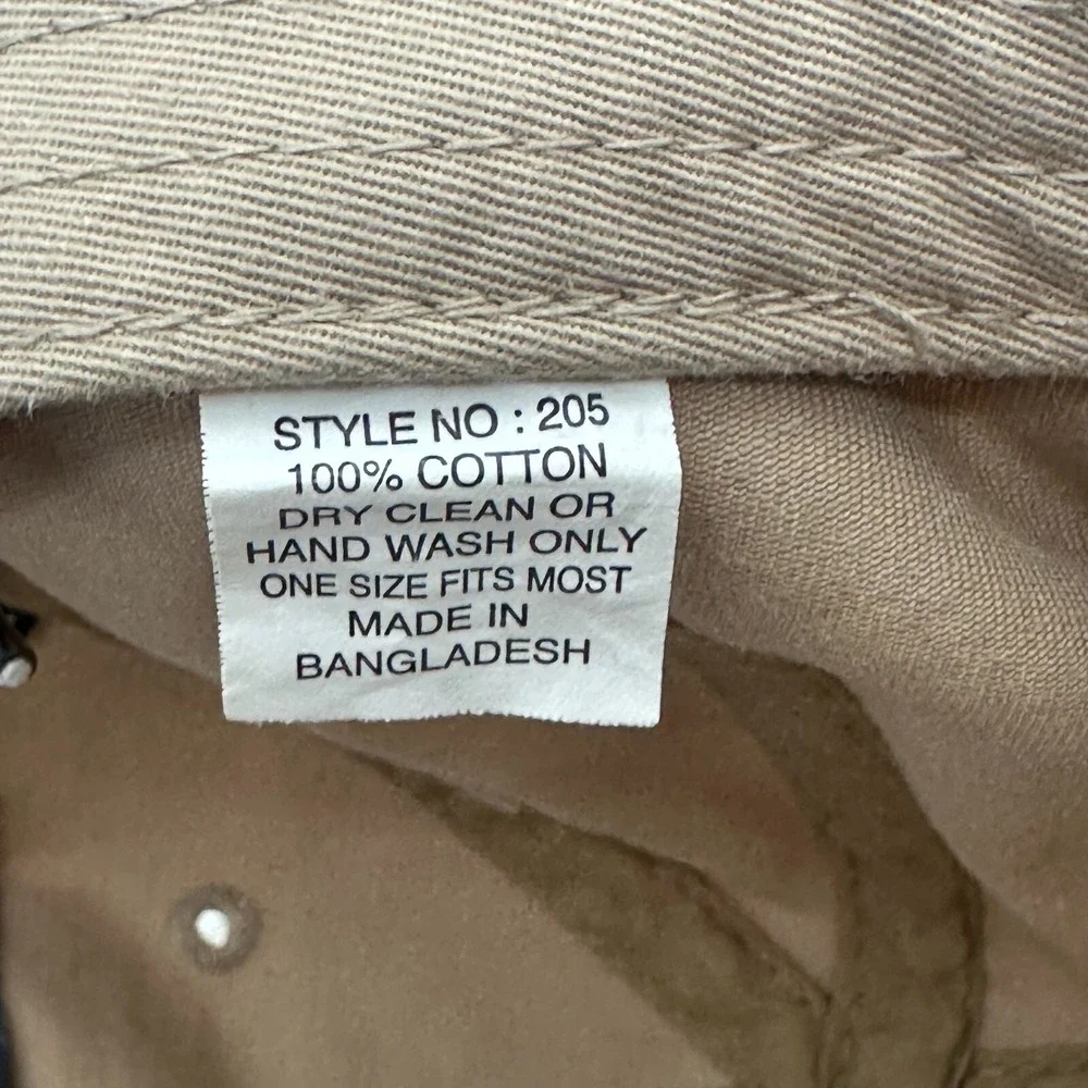 Findlay Rope Baseball Cap Hat Strap‎ Back Adjustable Tan Cotton Stash Pocket